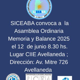 SICEABA , convoca a asmblea ordinaria, memoria y balance 2025